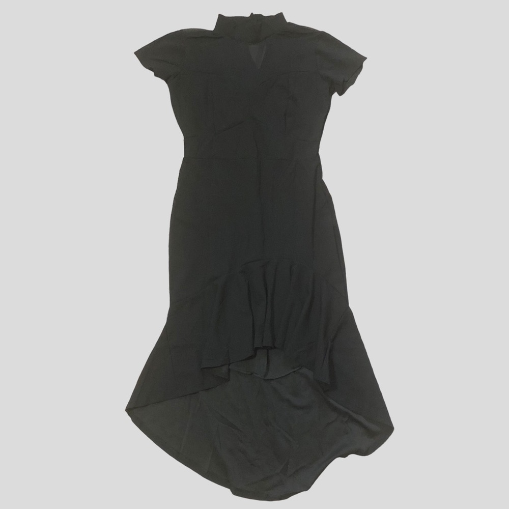 Bodycon Black Dress Hi-Low Ruffle Hem Sweetheart Bust Stretch Plus Size …